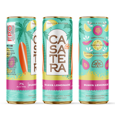 Casatera can illustration for Inky Goodness Bootcamp beverage beverage illustration branding branding illustration can illustration colorful digital art fruit illustration illustration label illustration packaging packaging illustration seltzer illustration summertime illustration
