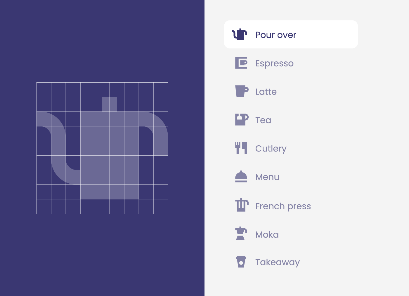 On The Grid Coffee coffee coffee icons espresso icon icon set symbol ui