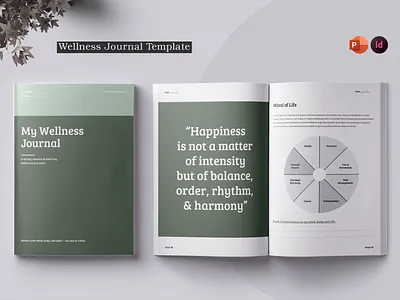 Wellness Journal Template brand branding brochure brochure template creative design graphic design infographic information journal manifestation notebook self care template wellness journal wellness journal template