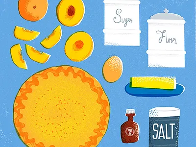 Peach Pie Illustration book illustration colorful cook book illustration digital art editorial illustration illustration ingredients illustration peach pie illustration publication illustration