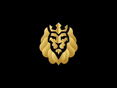 Premium Royal lion logo animal black crown golden king lion luxury premium royal strong valuable