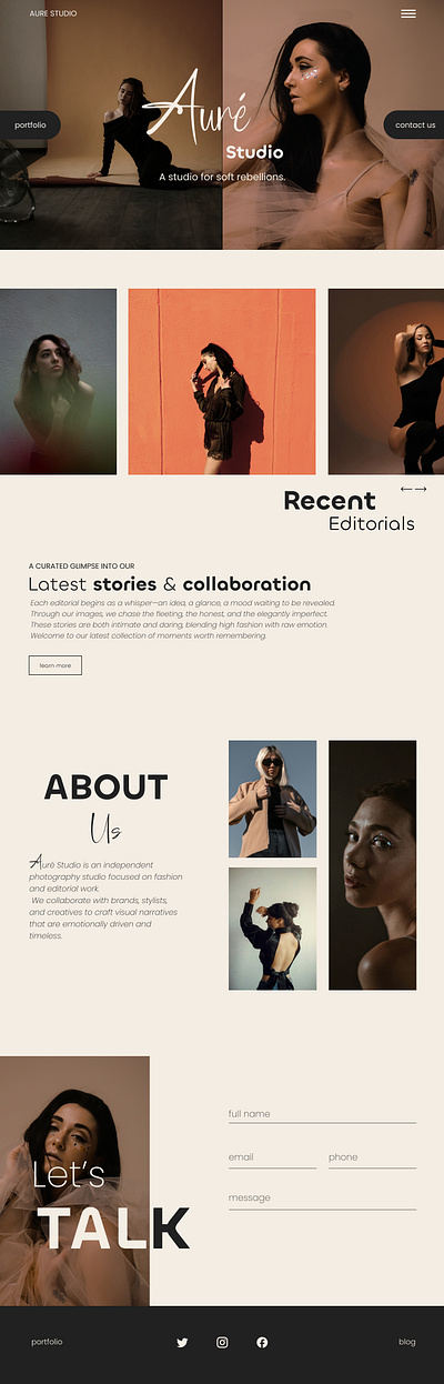 Fashion Photography Website fashion ui ux website