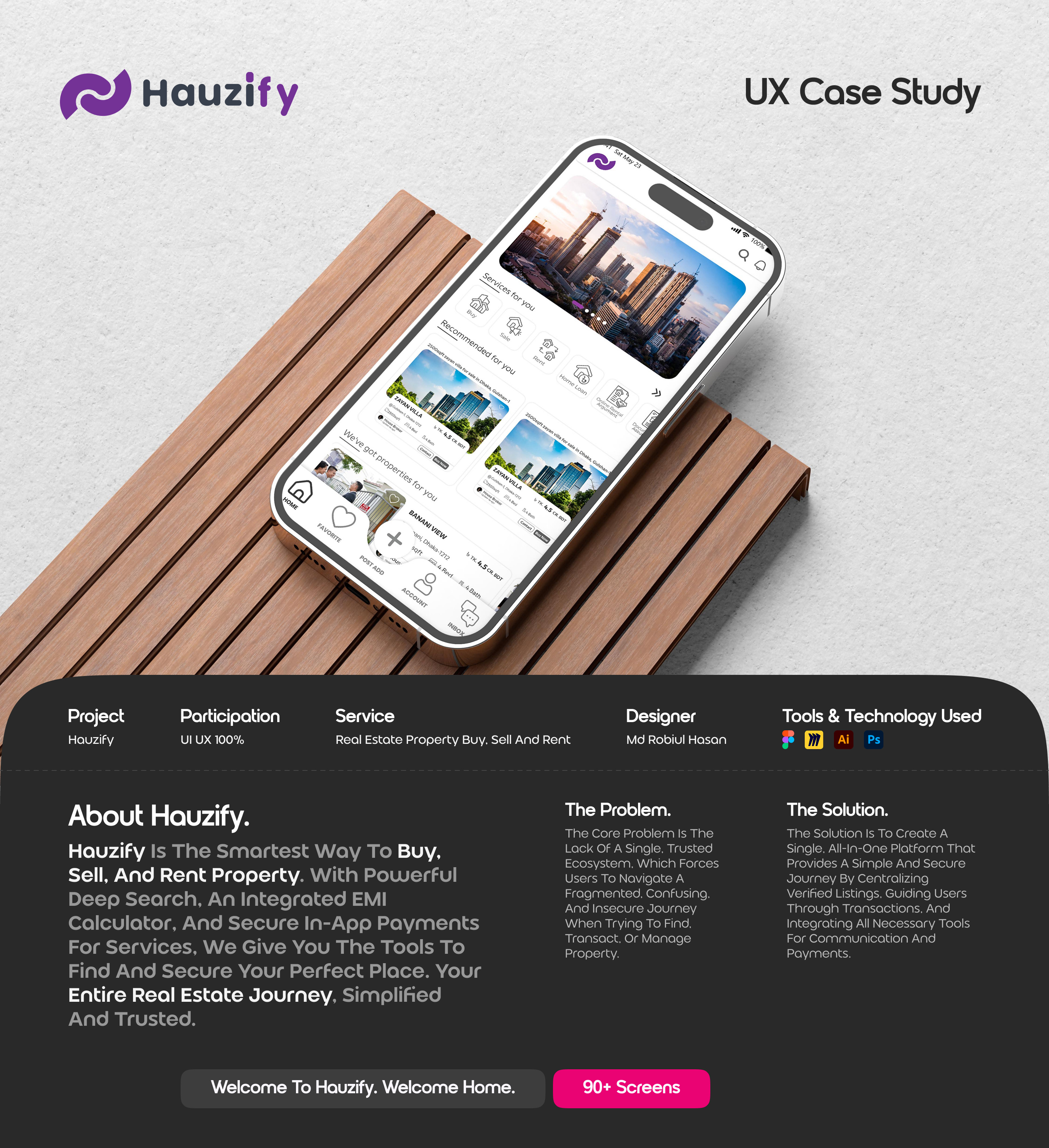 Hauzify: A Modern Real Estate App UI/UX Case Study prototyping user centered design
