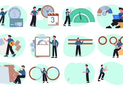 Credit Score Business Illustration Lottie Animation finance tech