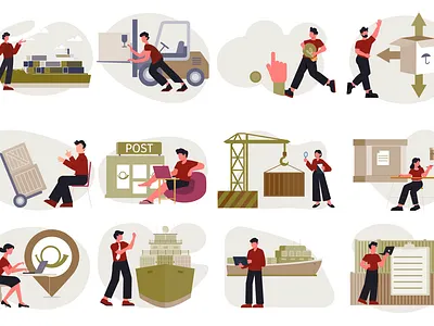 Ducker, Wearhouse Working Illustration Lottie Animation delivery process