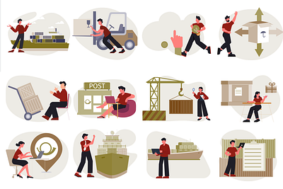 Ducker, Wearhouse Working Illustration Lottie Animation delivery process