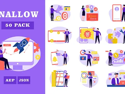 Nallow 50 Illustration Animation endless animation