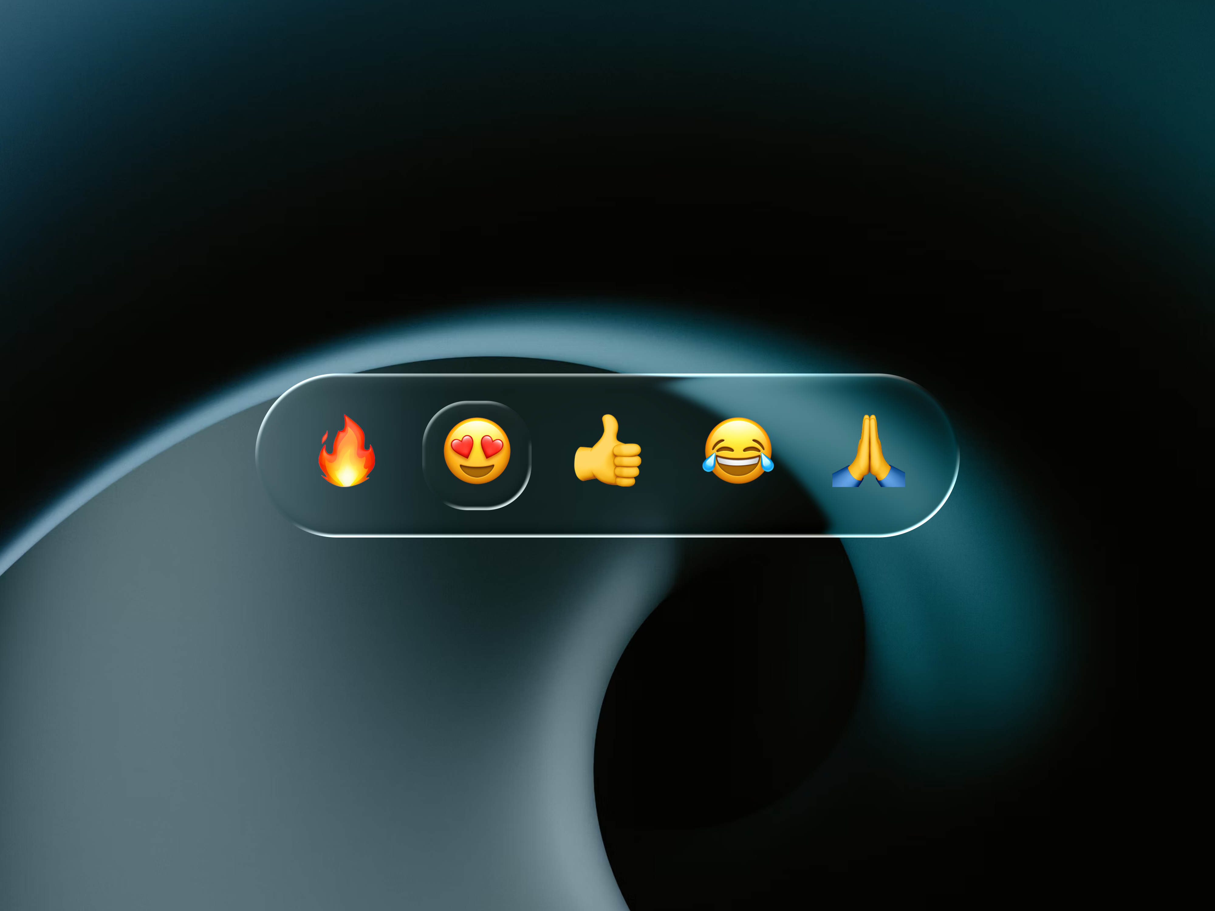 Chat reactions — Liquid Glass figma glass glassmorphism ios 26 liquid liquid glass product design reaction ui ux