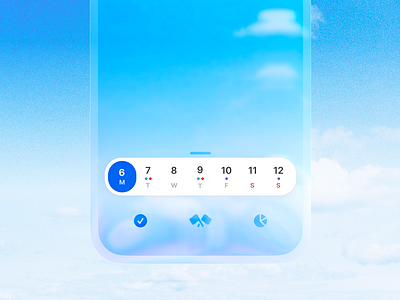 Tabbar calendar app blur bright design glass ios liquid glass mobile mobile app mobile design mobile ui tabbar ui ux