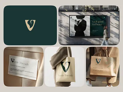 Branding - Verde Threads! 3d animation branding brandmarketing fashionlogo freemockups graphic design interaction logo marketing mockups motion graphics productdesign sustainablefashion templates trendylogo uielements uiux webdesign