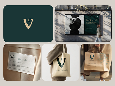 Branding - Verde Threads! 3d animation branding brandmarketing fashionlogo freemockups graphic design interaction logo marketing mockups motion graphics productdesign sustainablefashion templates trendylogo uielements uiux webdesign