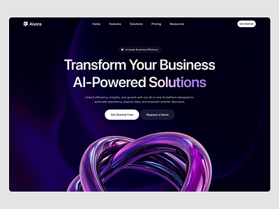 Aivora - Hero Section ai clean design hero section landing page minimalist saas startup ui ux web design