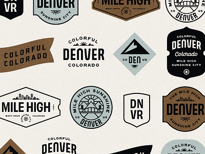 Denver Badges badge color colorado denver design illustration lockups retro typography vintage