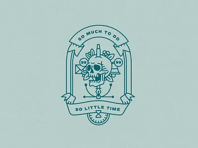 So much to do.... illustration monoline monoweight notifications skull social media typography