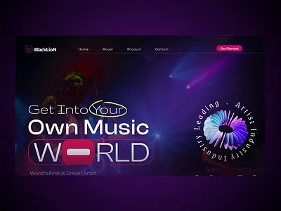 🎵 BlackLion – Music Industry Platform artist website design creative design design figma figma design graphic design landingpagedesign music platform music website design musicapp musictech product design ui ui design uiux design user interface ux ux design website website design