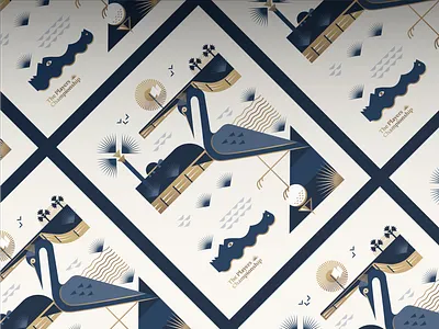 PGA Wildlife Concepts alligator crane florida geometric golf illustration palm tree retro tshirt typography vintage wildlife