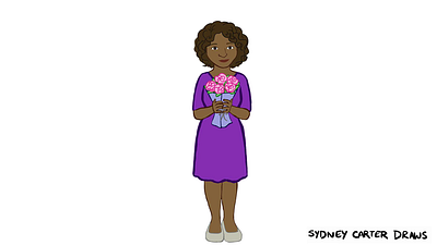 Animation - Woman with Roses animation avatar branding character personal