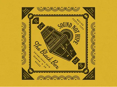 Sound Not Hype badge building design flat handkerchief illustration music retro sound system typography underground venue vintage
