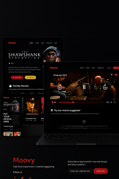 Moovy , a website for movies suggesting and watching movie ui ux website