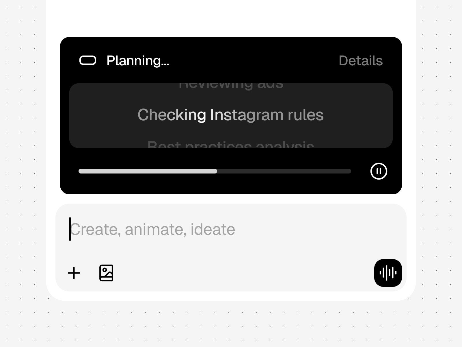 Kyoso Reasoning Window Explorations ai animation app chat chatbot desktop interaction jitter minimal motion product design prompt reasoning search thinking ui ux