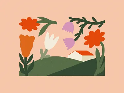 I remember it smelled like spring, even in autumn. editorial illustration floral flower flower illustartion illustration visual design