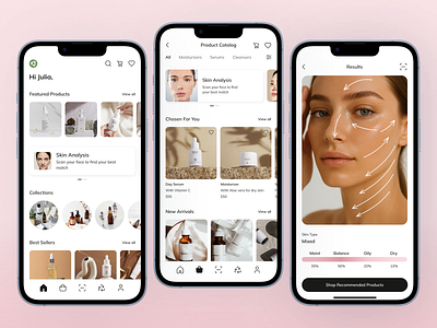 Skin Care App app branding clean graphic design logo mobile skincare ui ux