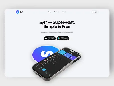 Clean & Minimal Landing for Mobile Messaging App app clean crypto landing message messaging minimal mobapp mobile modern neat productdesign social socialapp telegram ui ux web3 webapp webdesign