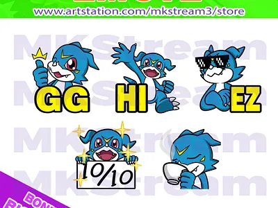 Twitch emotes digimon veemon gg, hi, ez, perfect & sip pack anime cute design digimon emoji digimon emotes digimon stickers digimon world emotes emoticon ez illustration sip sub badge twitch emotes v mon veemon veemon emoji veemon emotes veemon stickers vmon