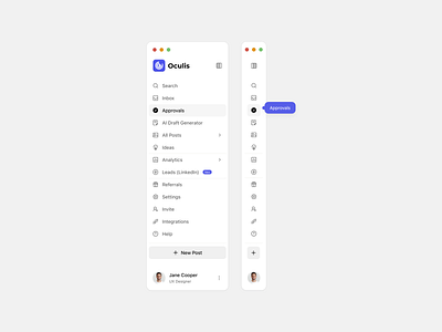 Sidebar Navigation clean minimal nav nav menu navigation navigation bar product design sidebar sidebar navigation sidenav ui ui design user interface ux ux design web design