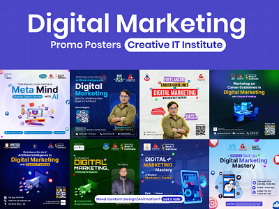 Digital Marketing Event Posters – Creative IT Institute banner branding graphic design social media banner social media post