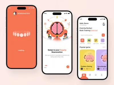 Brain training app android app design app brain training brain training app course education app design game ui gaming website interface ios ios app design korean mobile mobile app design mobile design netflix squid game training ui ux