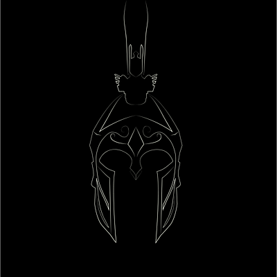Spartan helmet graphic design illustration