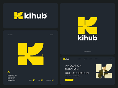 K logo branding communication logo connect logo creative logo futuristic hub logo k kihub letter k logo logo icon logo mark logo symbol logo trend 2025 minimal modern tech logo technology logo typo