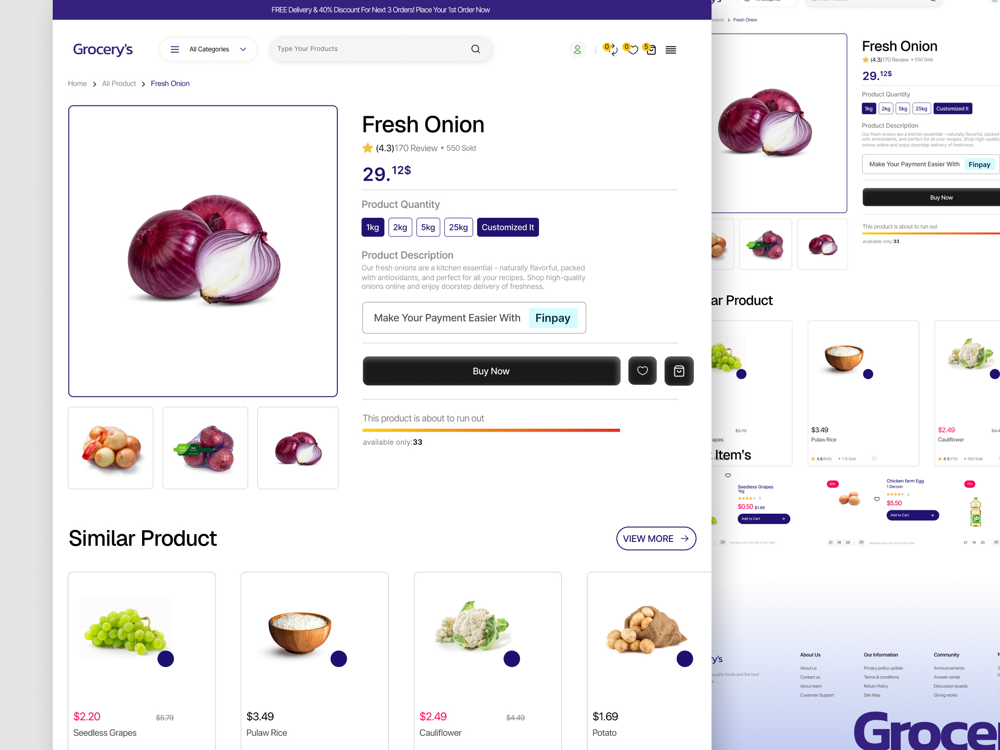 Grocery Website Singel Product Details agency animation branding design e commerce ecommerce flat icon illustration illustrator logo minimal motion graphics typography ui ux web web design website website design