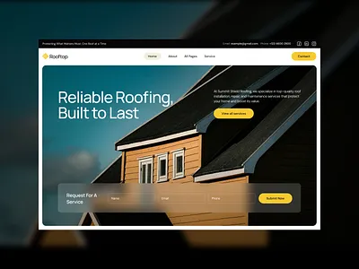 🏠Roofing Service Website design home home service landing roffer website roffing website roofer roofing service service ui uiux ux webdesign