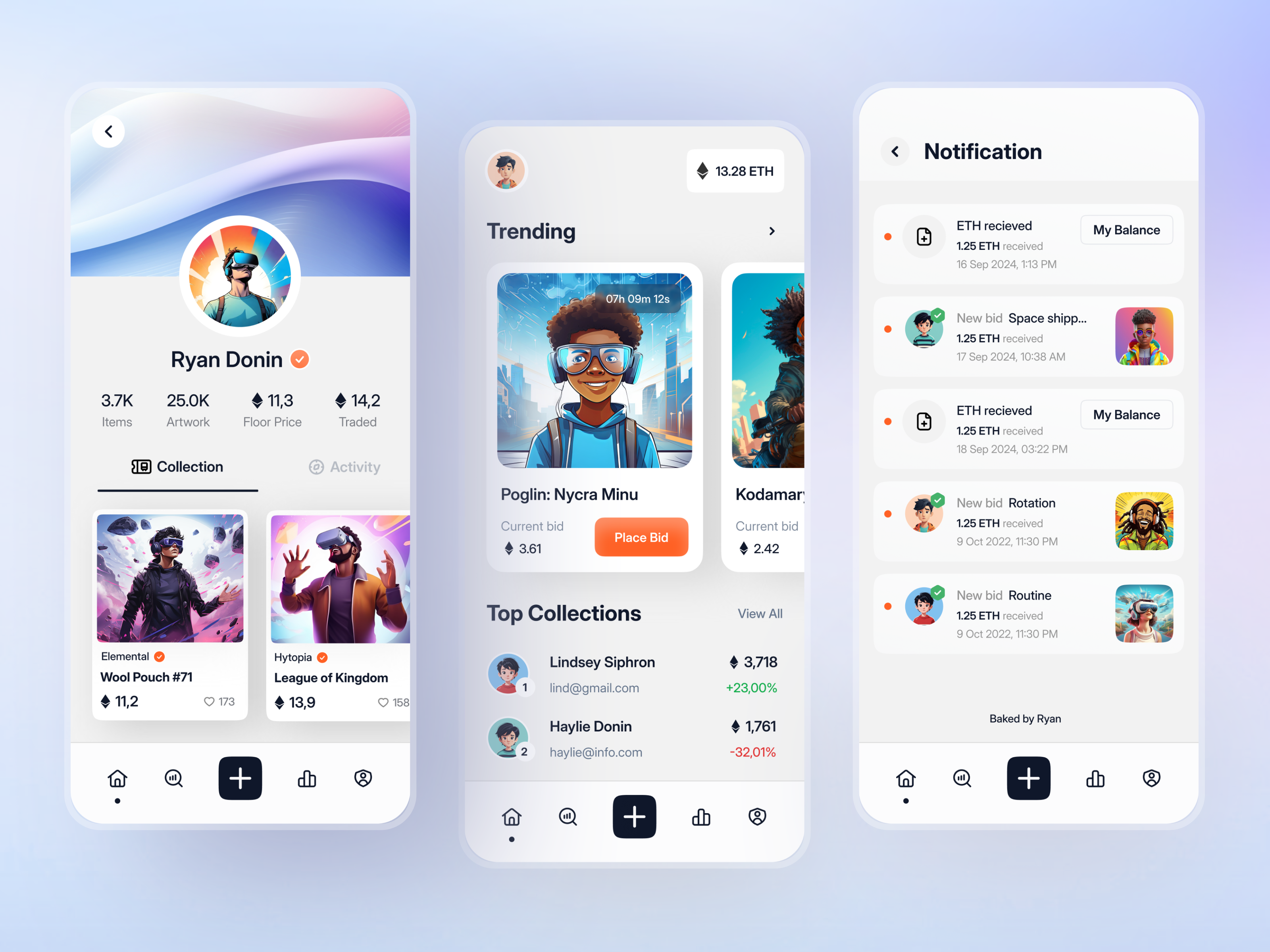 Crypto Mobile App UI Design – Modern NFT Marketplace app design blockchain crypto crypto app crypto app ui crypto currency cypto app ui design fintech design marketplace minimal design mobile app design mobile ui nft nft design ui ui design ui inspiration uiux wallet app