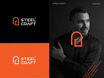 Real estate logo design abstract logo branding business logo company logo construction logo door logo door sales logo home logo logo logo design minimal logo modern logo orang color real estate logo