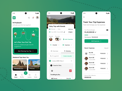 Travel Made Easy – Trip Organizer App UI mobile design trip organizer app tripapp ui elements