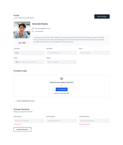 Modern Real Estate Agent Profile Layout