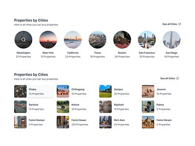 Browse Real Estate by City UI browse real estate by city ui