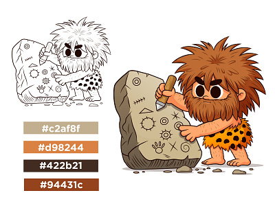 Funny Caveman Cartoon Character In Vector Style | Beehaya Studio beehaya studio cartoon cartoon character caveman caveman cartoon clipart cute caveman design drawing fun funny funny caveman human illustration stock image vector vector style