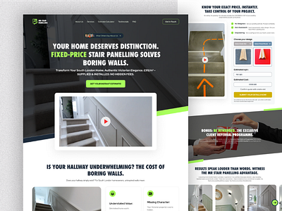 Modern Stair Service Landing Page Design - Website mockup contractor website home improvement home renovation landing page design professional web design responsive web design service business website stair installation stair service ux ui design website for local business