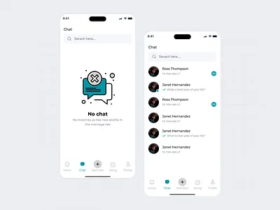 Chat flow mobile app design real time chat