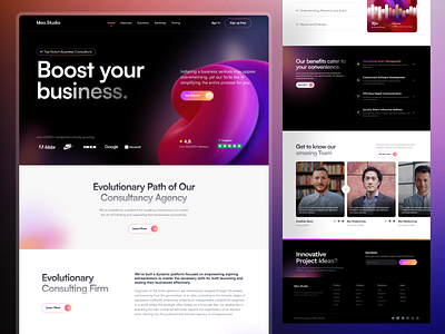 Business Consultant Agency Landing Page Design agency landing page agency website business consultant consultant agency website design interface landing page product service startup ui ux web website