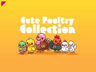 Cute Poultry Collection🐓🐥🦆🪿 animals animation bird branding character chick chicken cute doodle duck farm farming flat icon illustration logo poultry rooster sketch
