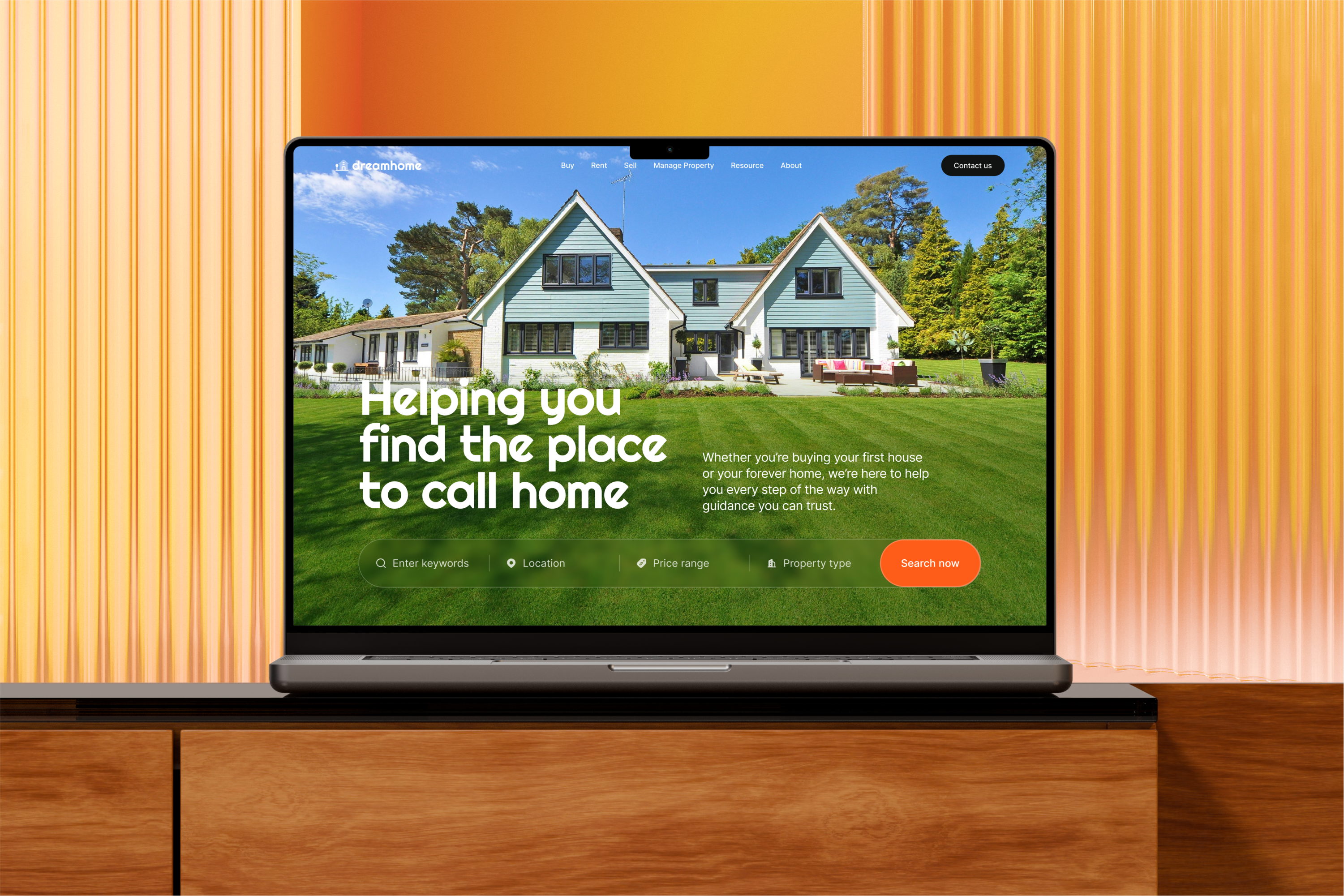Real estate property website header design design interface product service startup ui ux web website