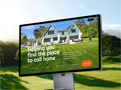 Real estate property website header design design interface product service startup ui ux web website