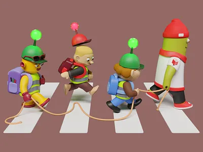 AnyRoad 🚦 3d anycable b3d blender children cycles design evil illustration martian render road walk