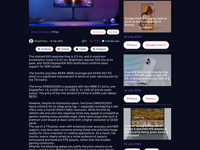 Single Article Page – Blog UI Design articlepage blog cleandesign editorialdesign figma readingexperience realtedarticles ui ux webdesign