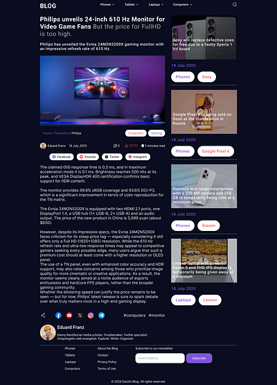 Single Article Page – Blog UI Design articlepage blog cleandesign editorialdesign figma readingexperience realtedarticles ui ux webdesign